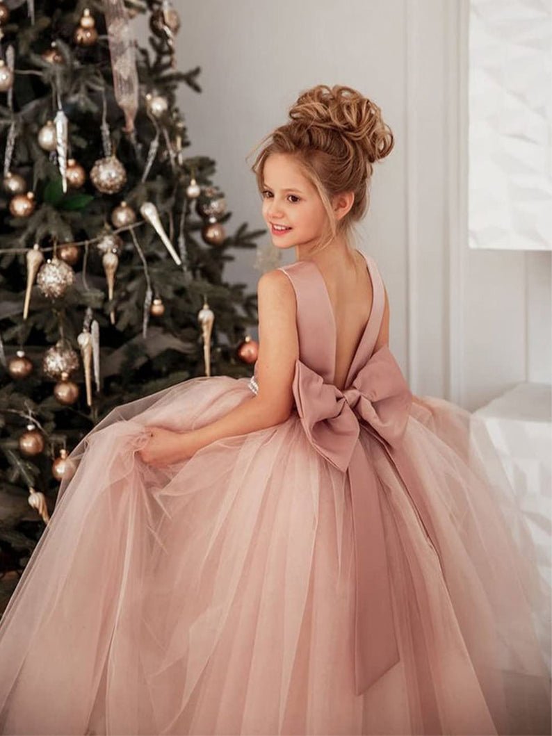 Stunning Glass Crystal Beaded Bodice Little Girl Long Pageant Dress –  CupcakePageantDress